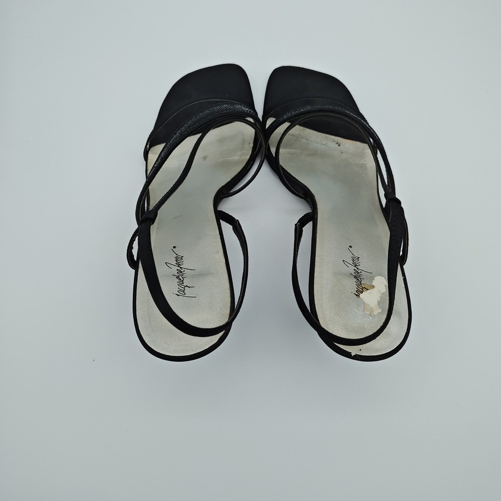 Jacqueline Ferrar Gaston Black Slingback Sandals Womens 7.5 Y2K Minimalist - Picture 5 of 6
